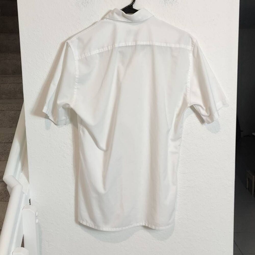 Yves Saint Laurent Button Up Short Sleeve Shirt- Mens- Size S- White Blue - Picture 8 of 11